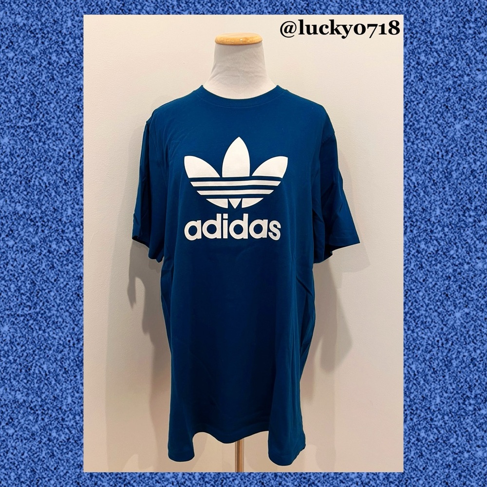 Adidas Men’s NWOT Trefoil Logo Tee in Teal Blue Sz L
